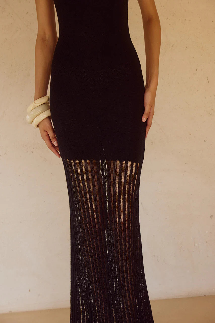 JACQUES KNIT MAXI DRESS BLACK