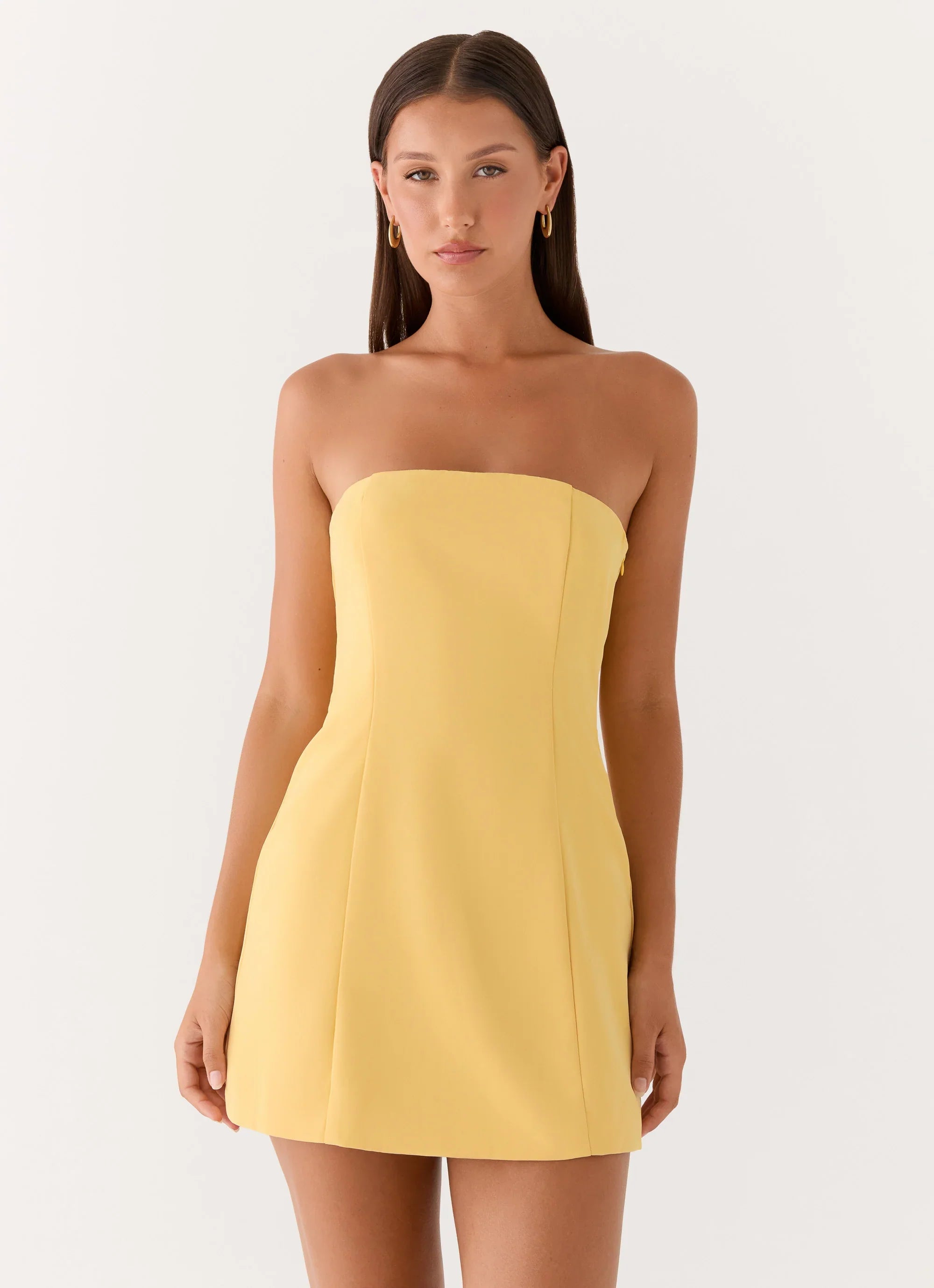 Honey Bow Mini Dress Yellow