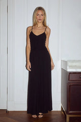 SOL RUCHED MAXI DRESS BLACK