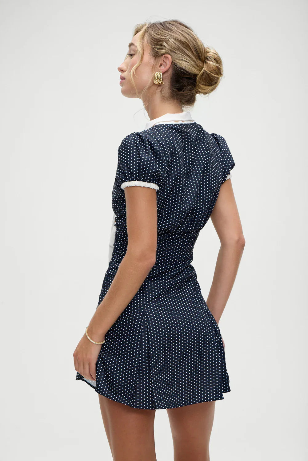 Manhattan Button Up Mini Dress Polka