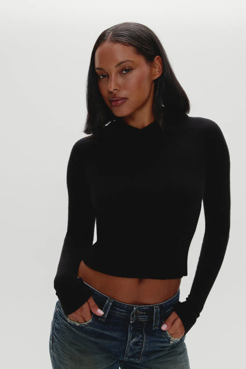 Hazel Knit Hoodie Black