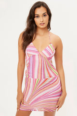 Debbie Sustainable Halter Dress Dance Pink