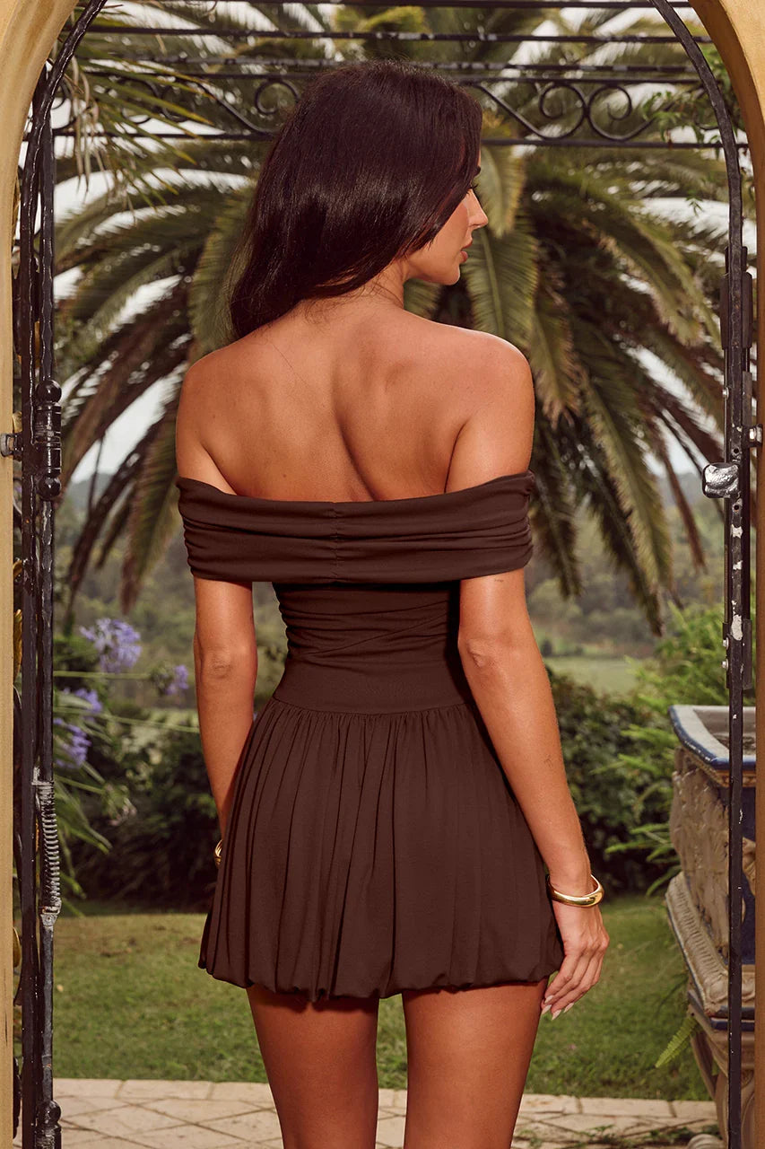 MANALLA MINI DRESS BROWN