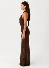 Saoirse Knit Maxi Dress Chocolate