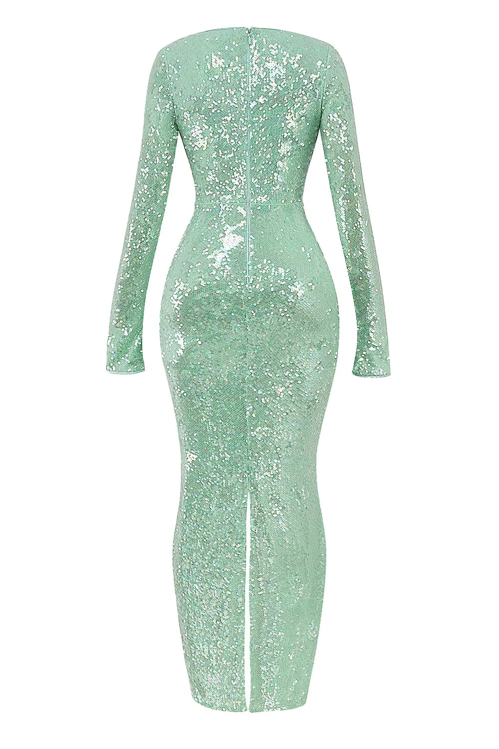 seafoam sequin maxi gown