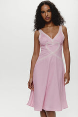 Memory Lane Satin Midi Dress Love Drop