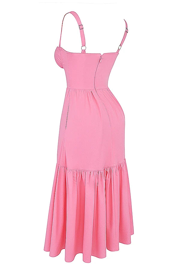 french pink midi sundress