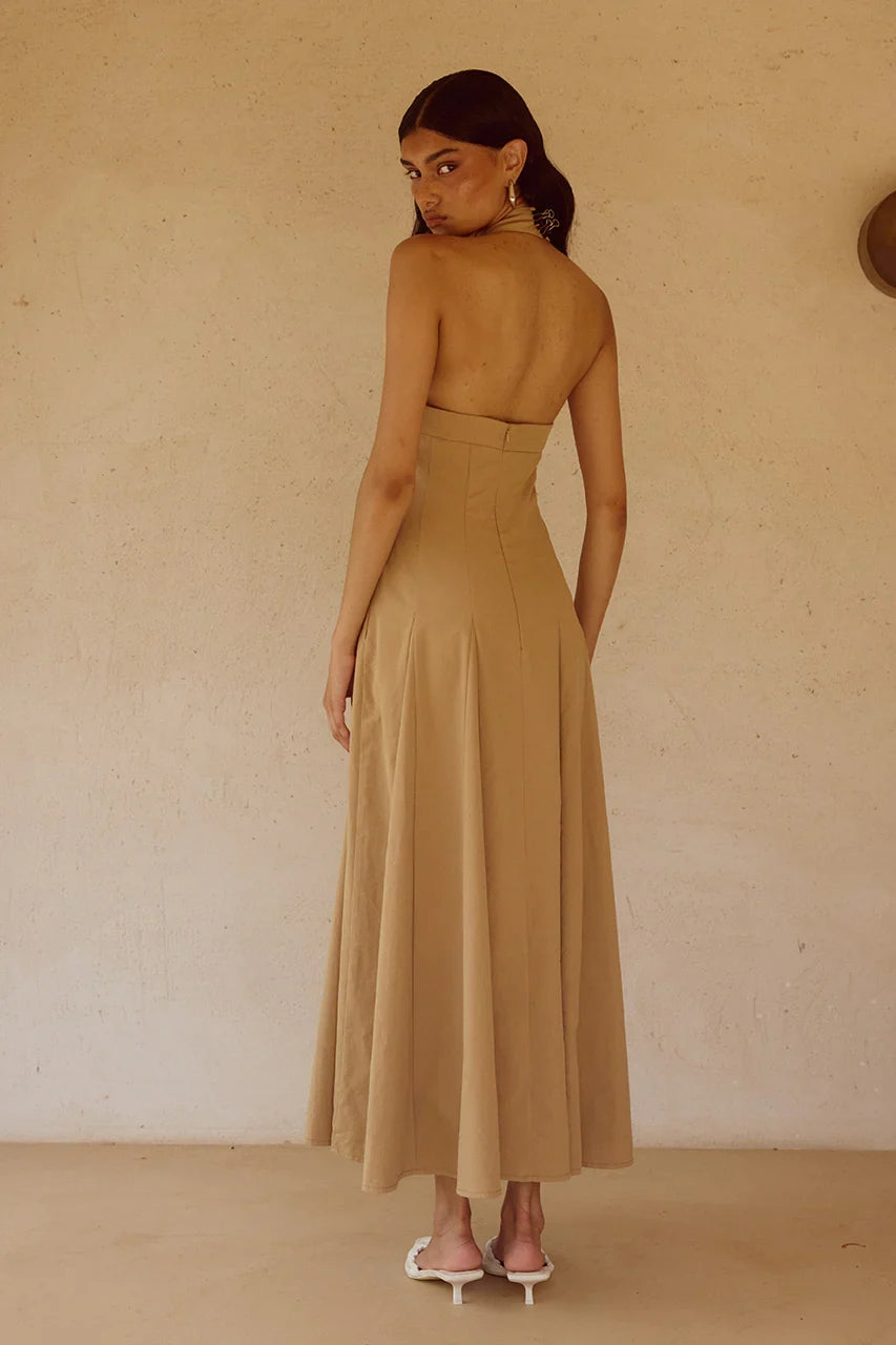 ASTRID HALTER MIDI DRESS CAMEL