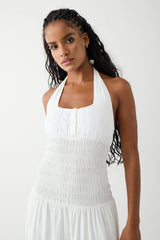 River Halter Maxi Dress White