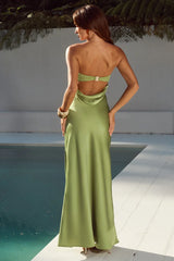 CELESTE STRAPLESS MAXI DRESS OLIVE