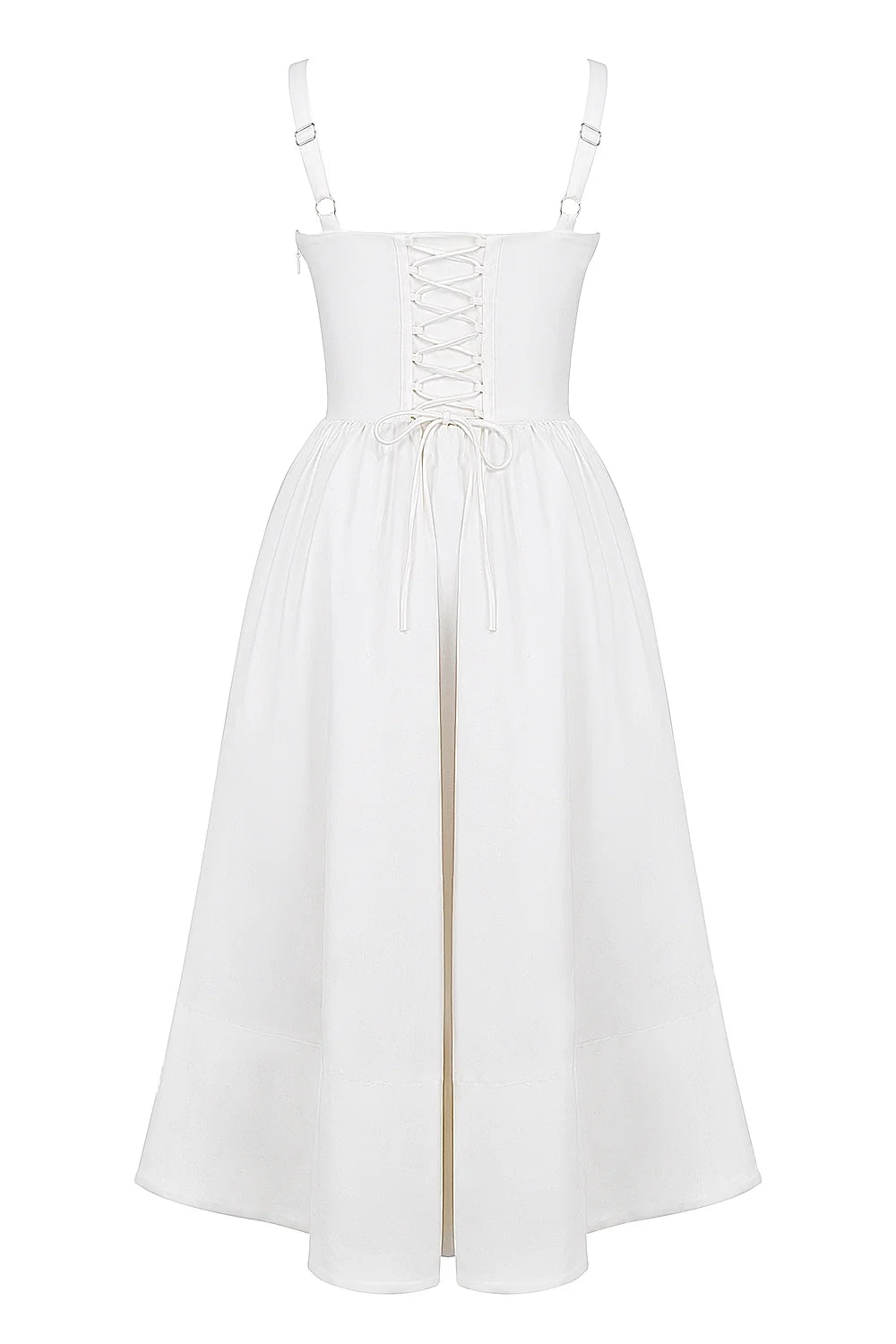white corset midi sundress