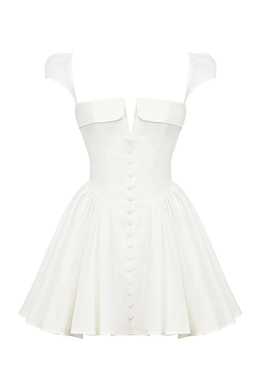 white cotton corset mini dress