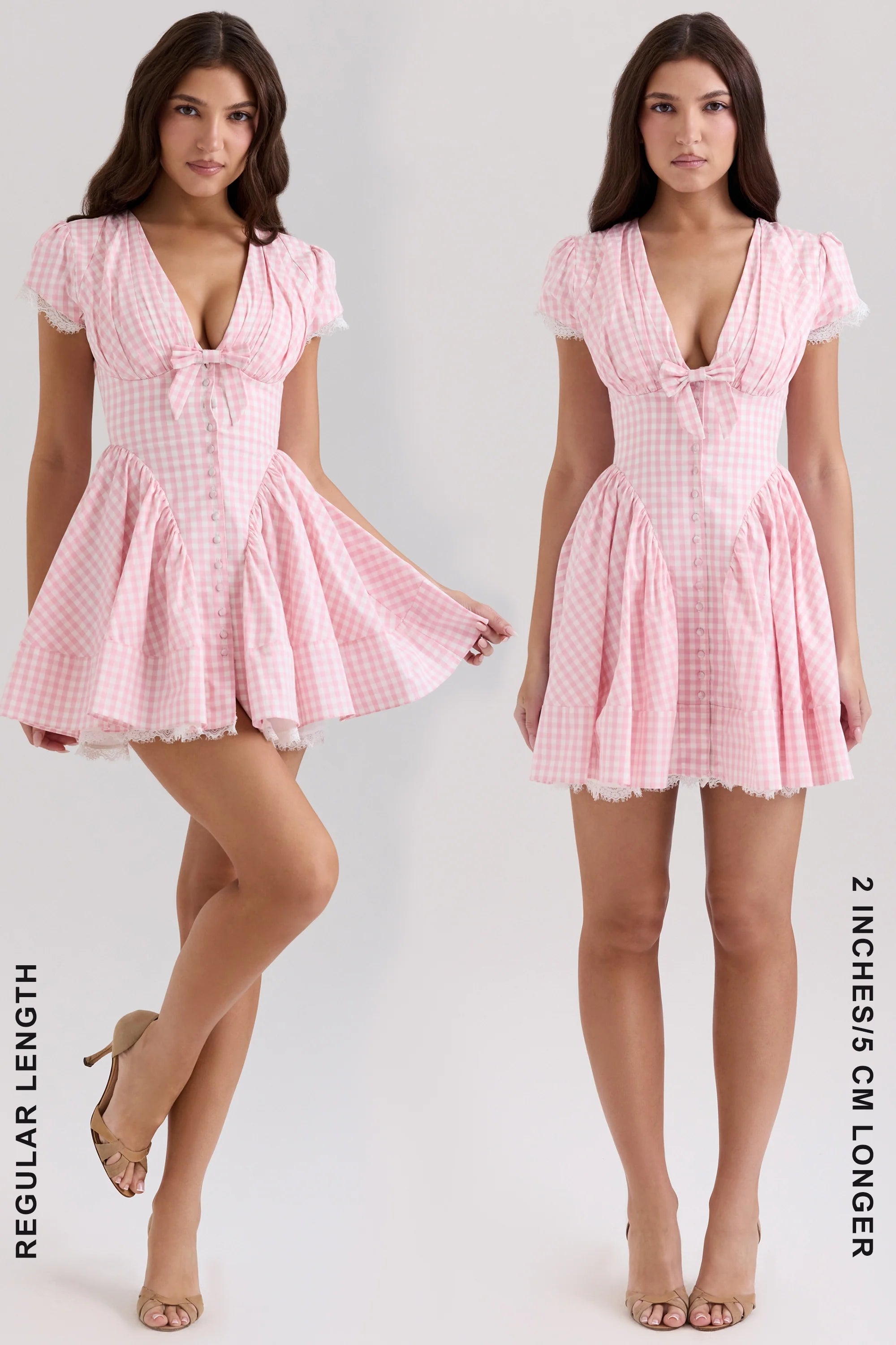 pink gingham cotton mini dress