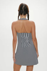 West Cotton Wrap Mini Dress Morning Gingham
