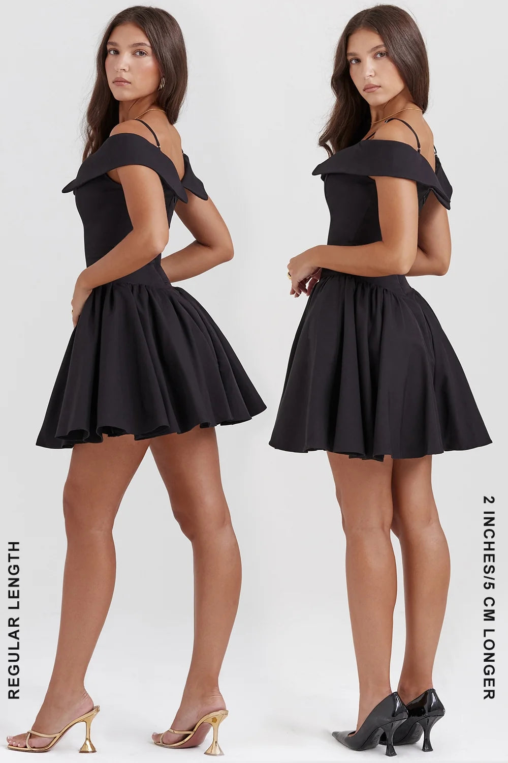 black off shoulder mini dress