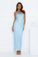 The Shine Collective Sequin Maxi Dress Blue