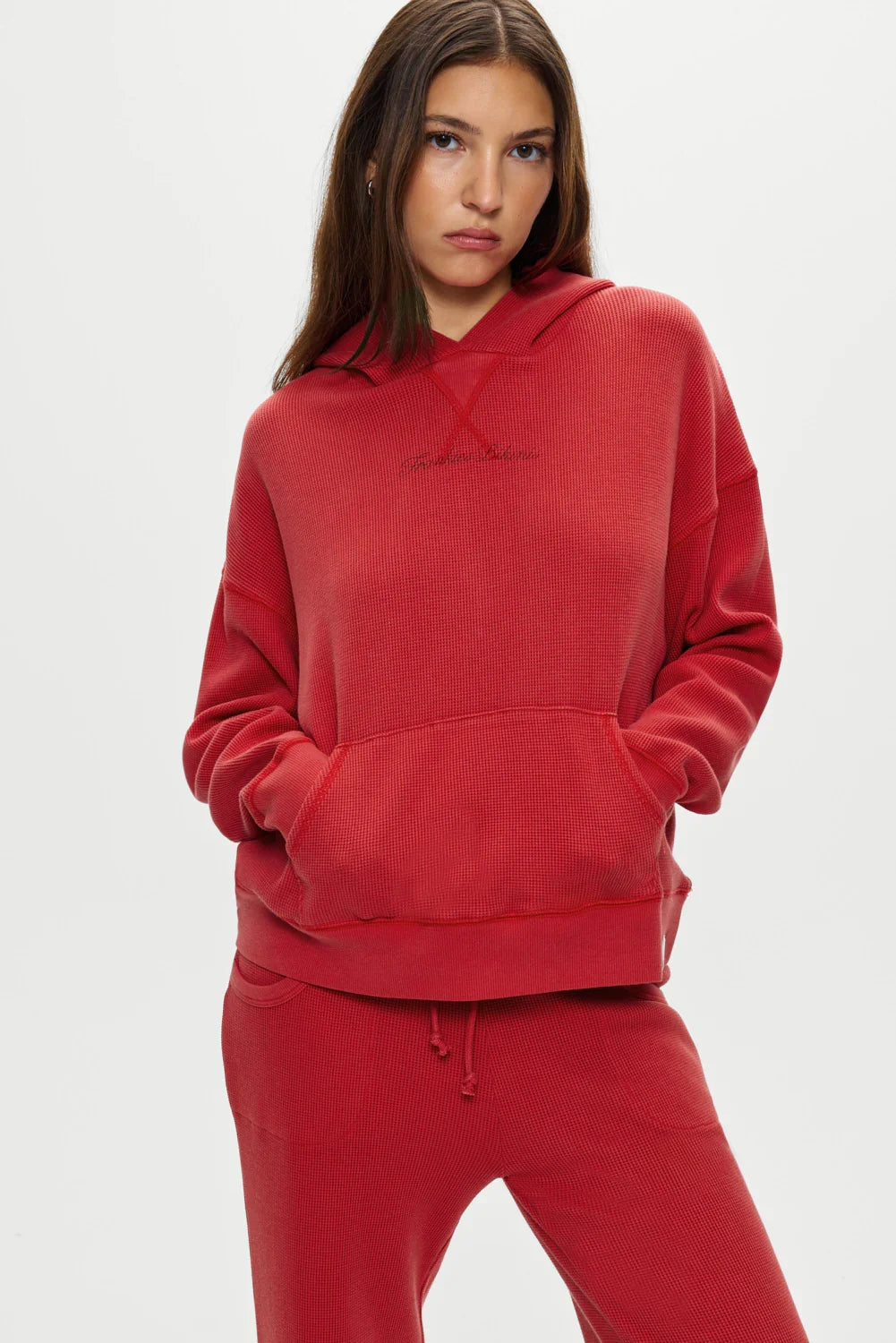 Haven Thermal Hoodie Strawberry Red