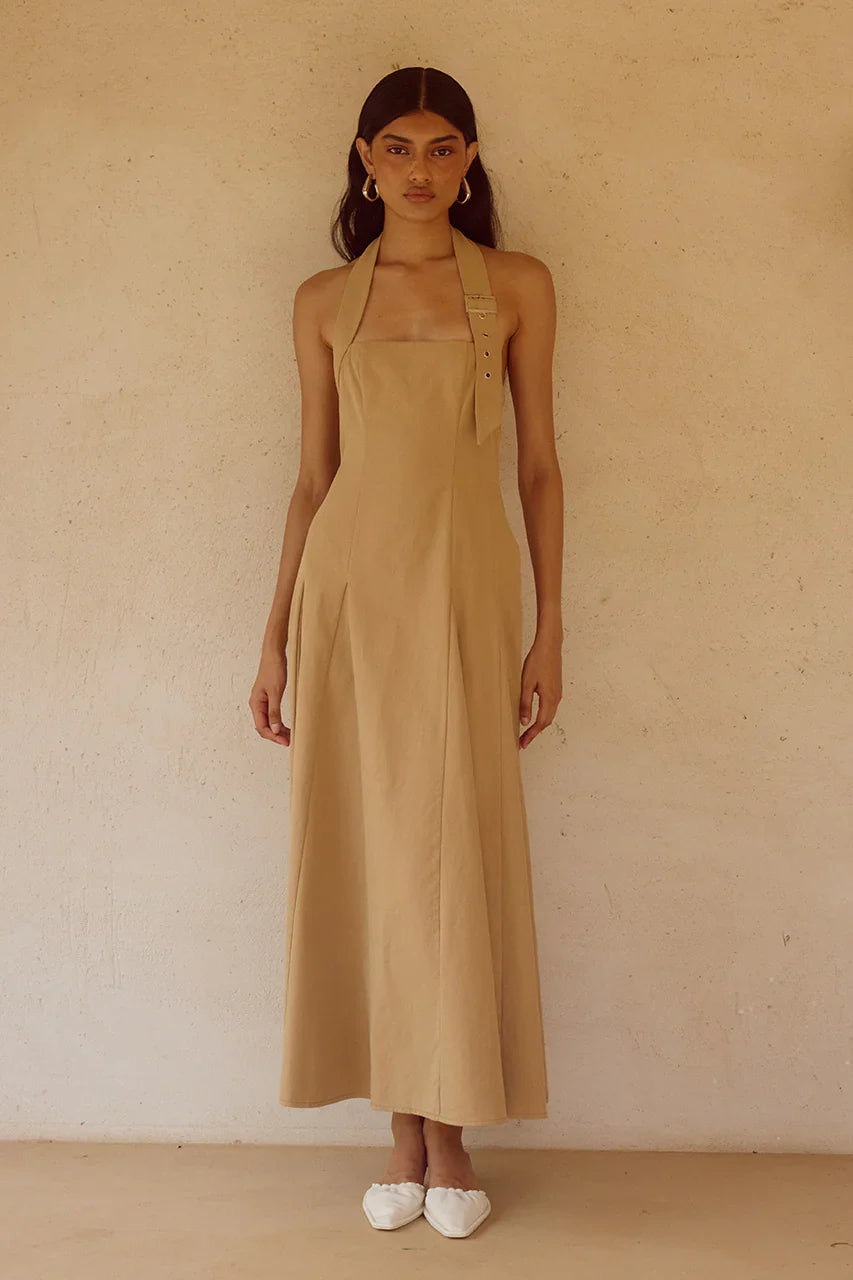 ASTRID HALTER MIDI DRESS CAMEL
