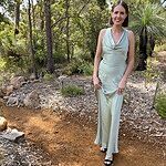 Seen For You Cowl Neck Satin Maxi Dress Dark Navy