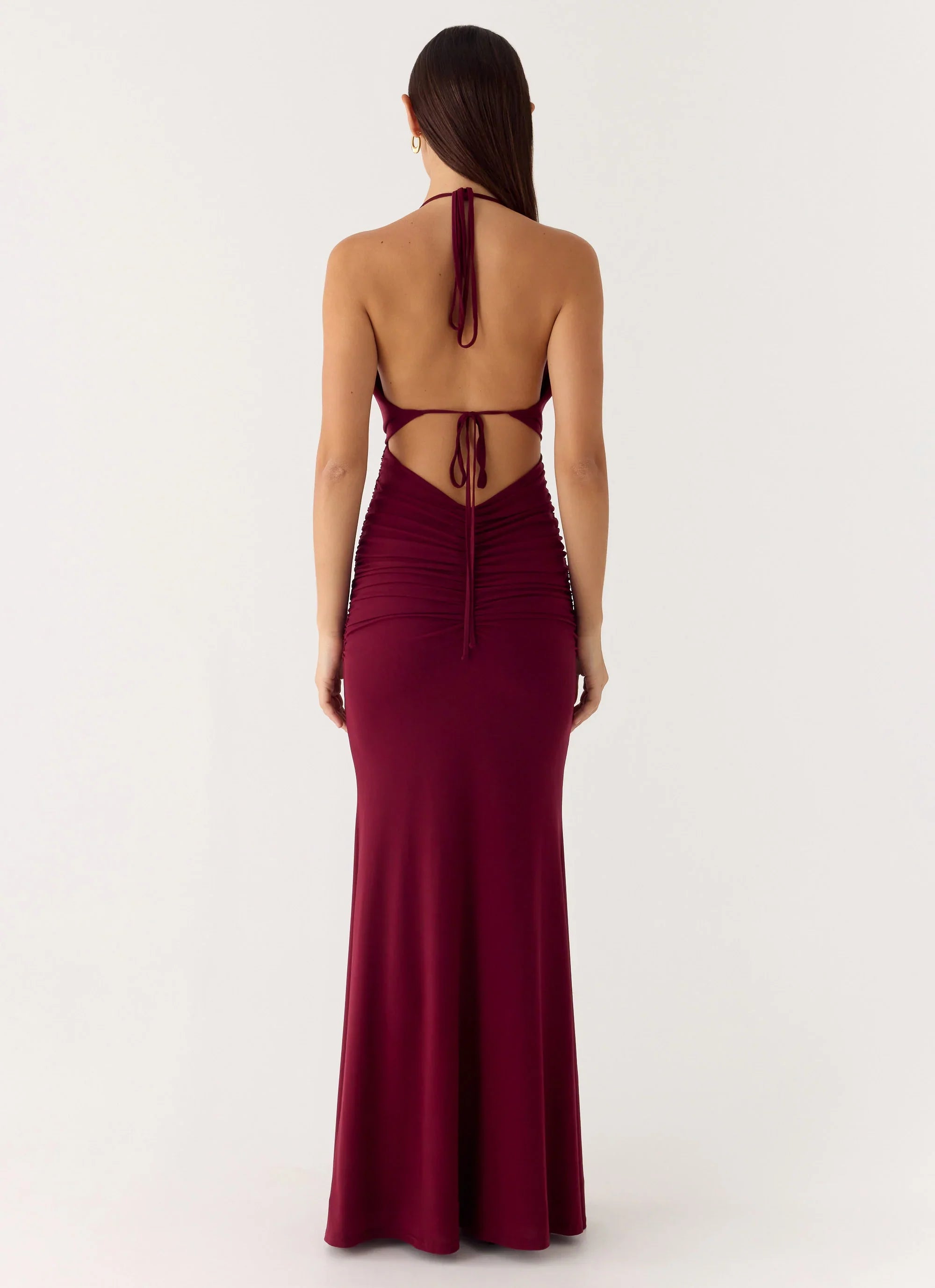 Eyes Closed Maxi Dress Dark Cherry