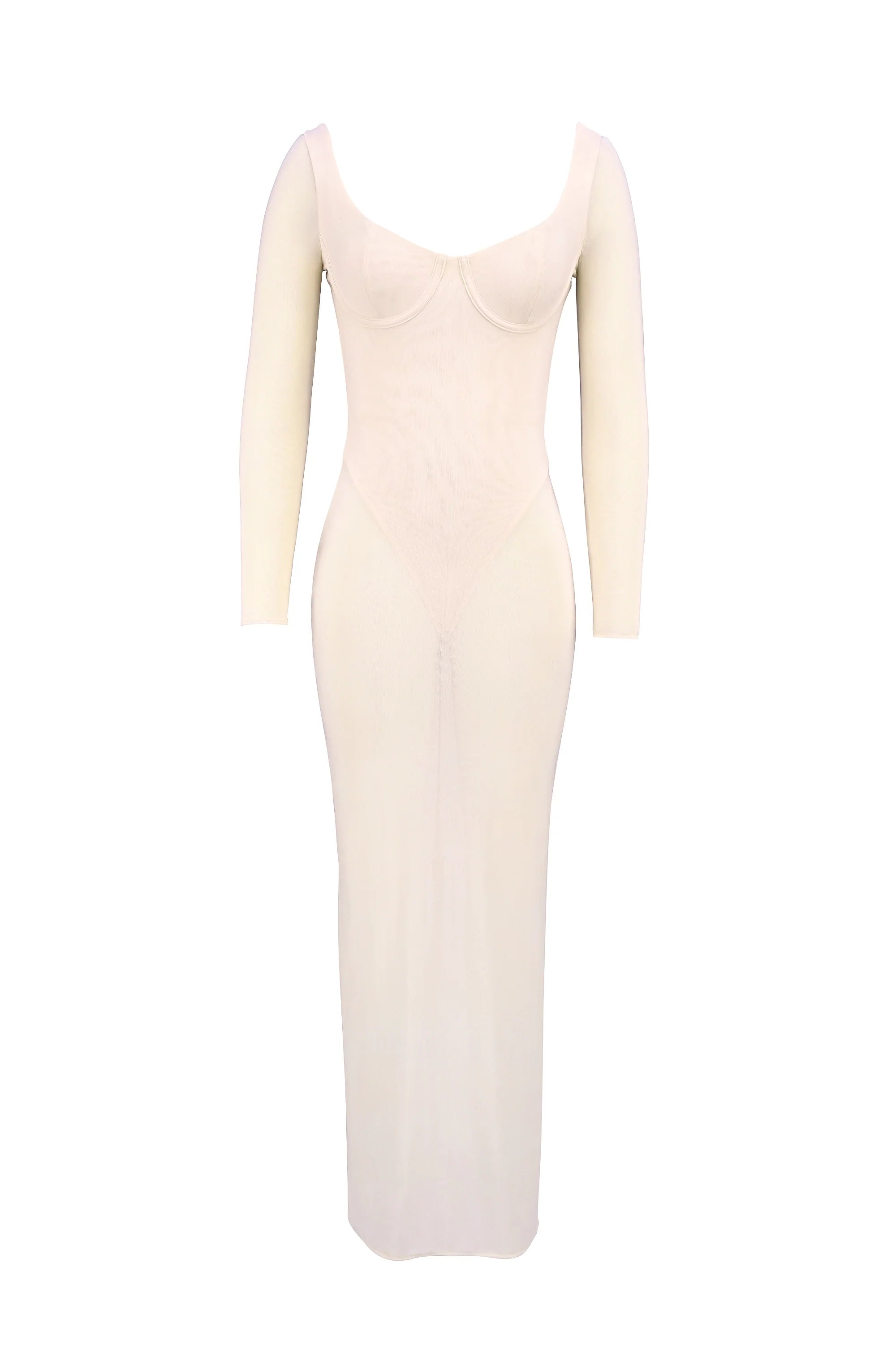 blush mesh maxi dress with bodysuit