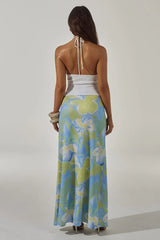 KEAGAN CUTOUT KNIT MAXI DRESS WHITE LANA GREEN