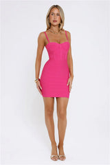 Iconic Edge Bandage Mini Dress Pink