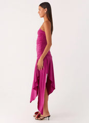 Ora Strapless Maxi Dress Fuchsia