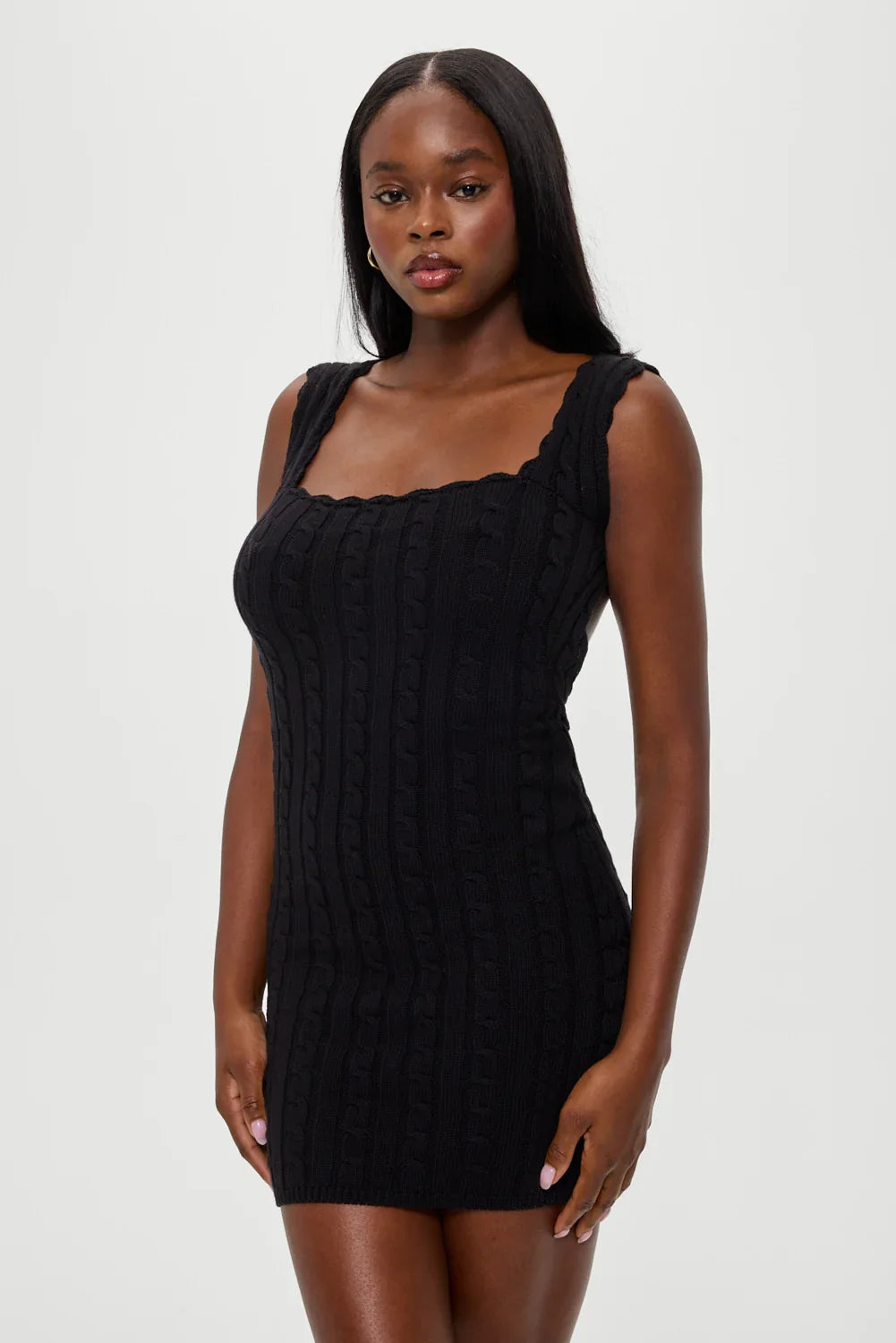 Jules Knit Backless Mini Dress Black