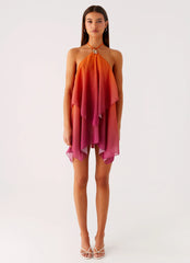 Twin Flame Mini Dress Orange Gradient