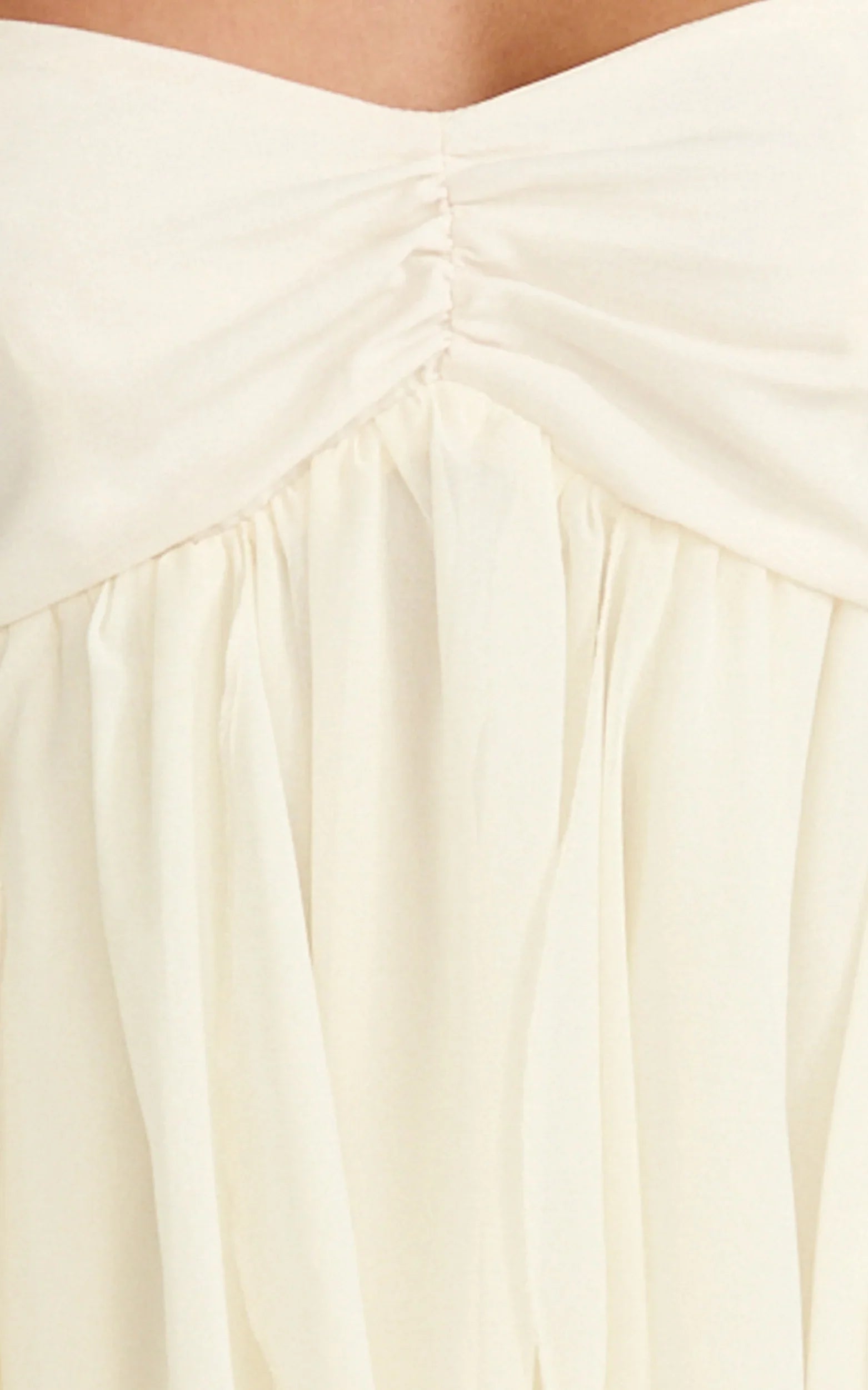 Juliette Mini Dress Ruffle Fit And Flare Dress in Cream