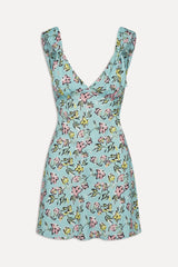 Emilia Satin Floral Mini Dress Pastel Peony