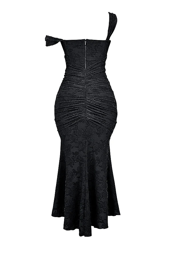 black floral maxi dress