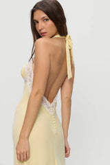 Darcy Satin Midi Dress Whipped Butter