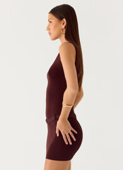 Masterplan Knit Mini Dress Chocolate