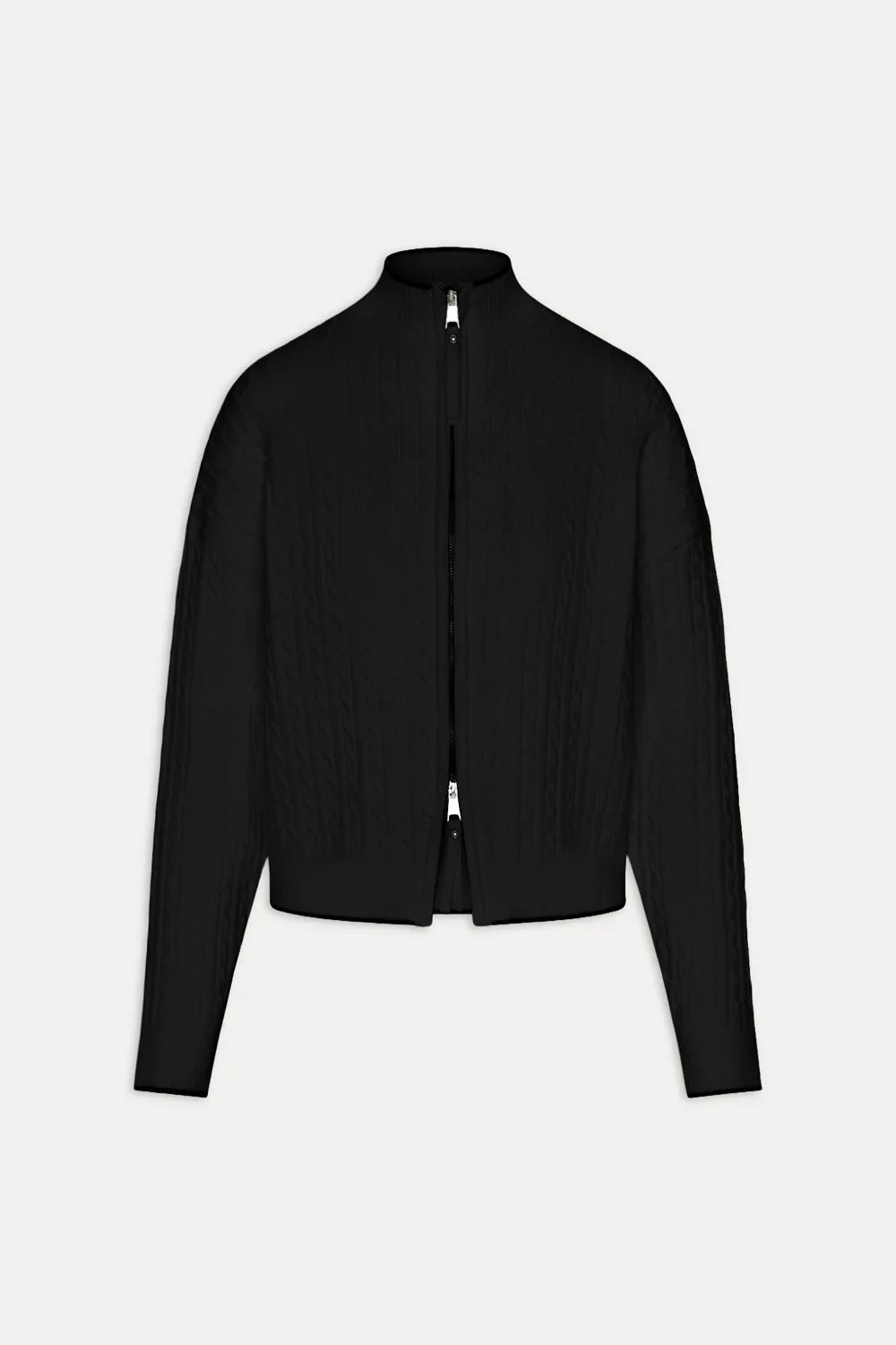 Bea Cloud Knit Zip Up Sweater Black