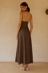 ASTRID HALTER MIDI DRESS CHOCOLATE