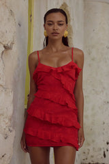 AISHA MINI DRESS RED