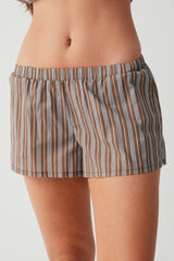 Farmhouse Striped Mini Short Ocean Stone