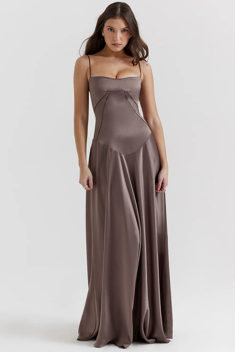 smoke lace up maxi dress