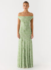 Wasting Time Maxi Dress Blurred Lime