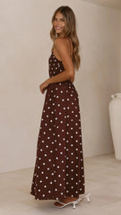 Gena Maxi Dress Chocolate Polka