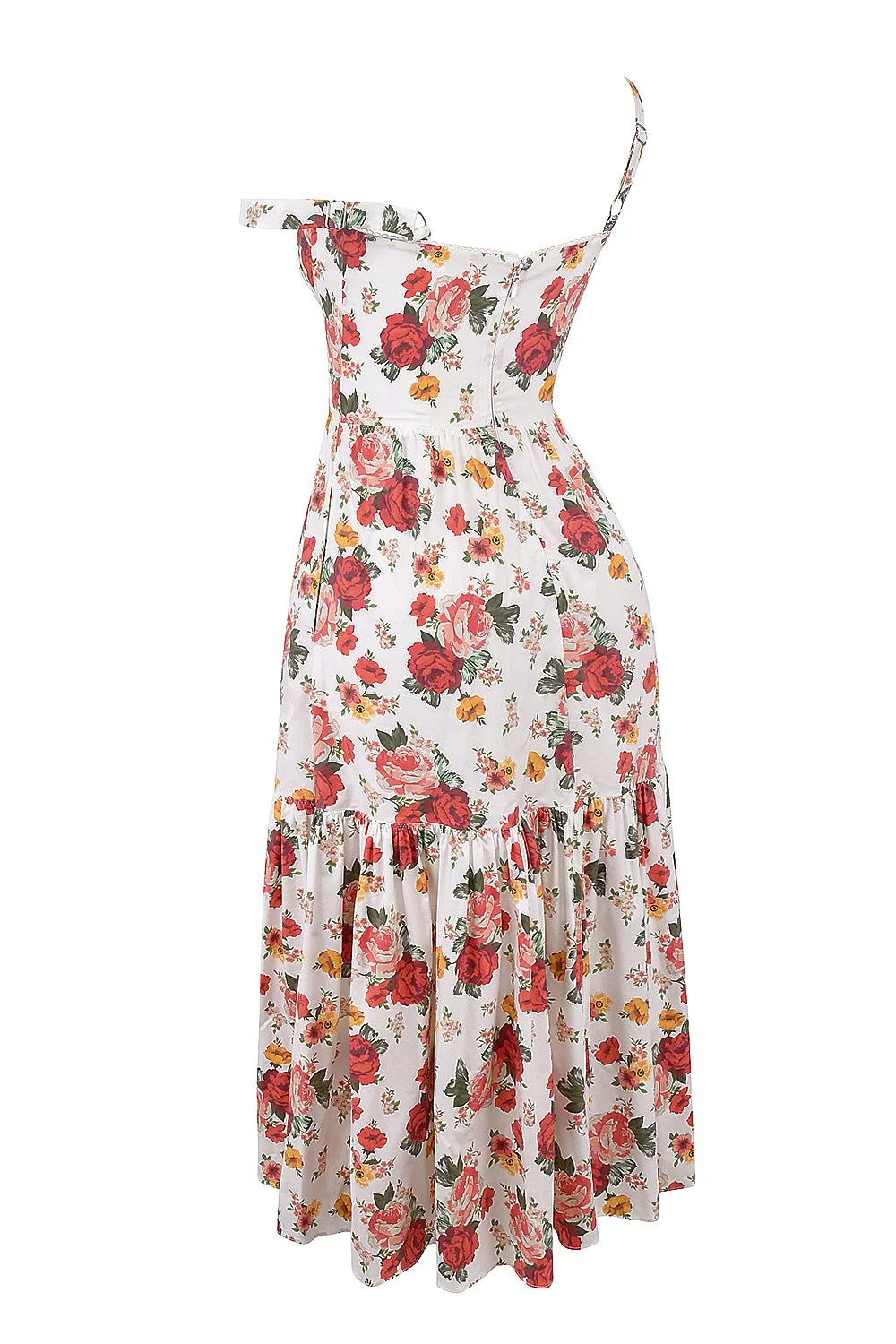 italian rose print cotton midi sundress