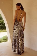 CHANTELLE HALTER MAXI DRESS HAVANNA BLACK