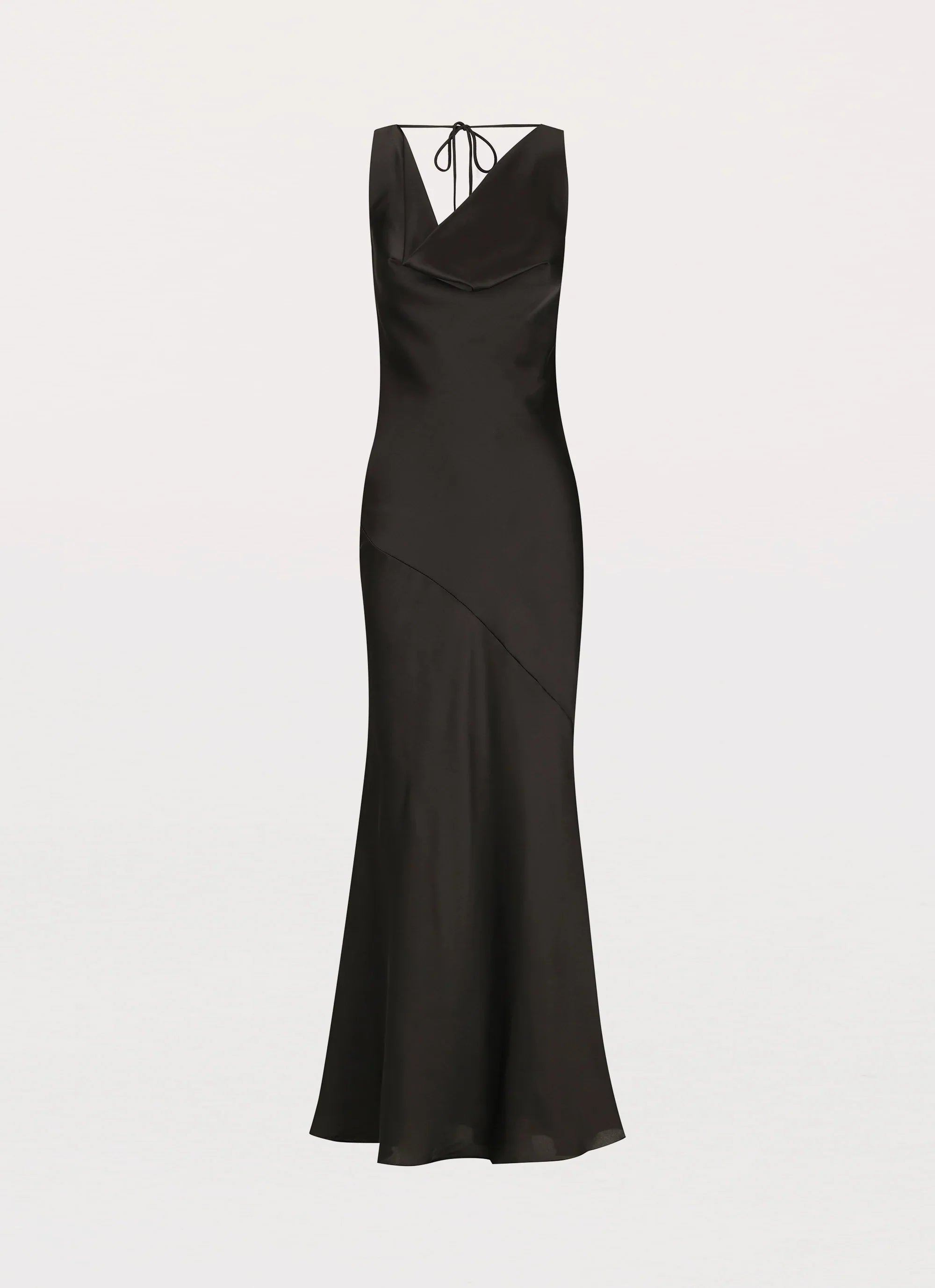 Be Mine Satin Maxi Dress Black