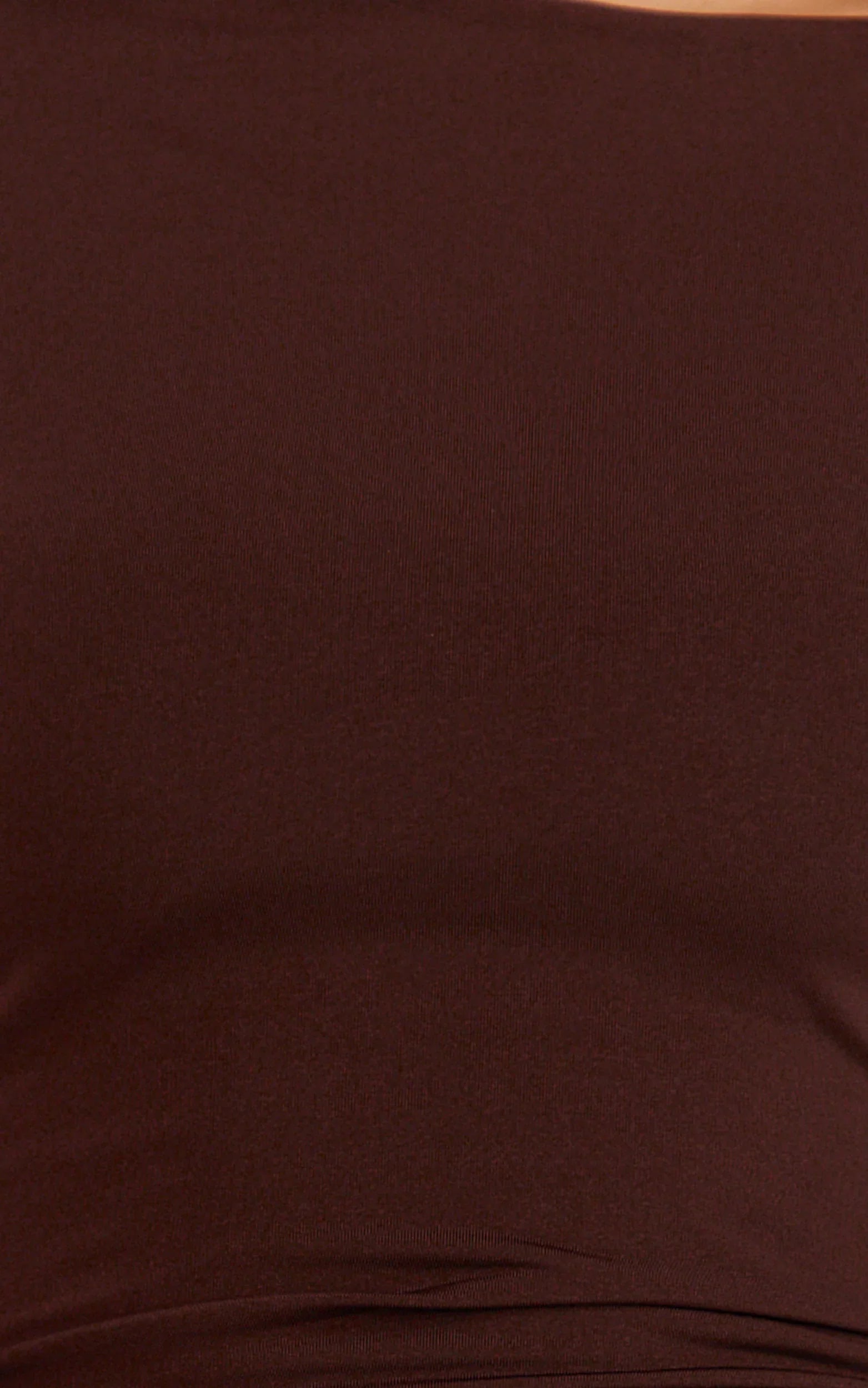 Primrose Mini Dress Slash Neck Long Sleeve A Line Dress in Chocolate