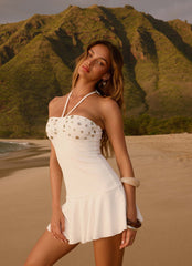 Sabelle Halter Mini Dress White