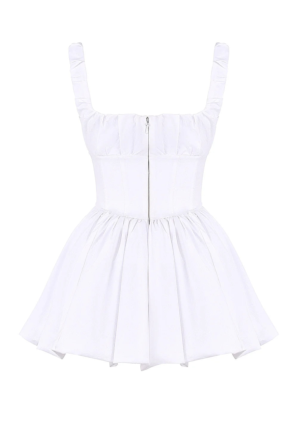 white cotton tulle mini dress