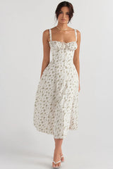 garden print bustier sundress