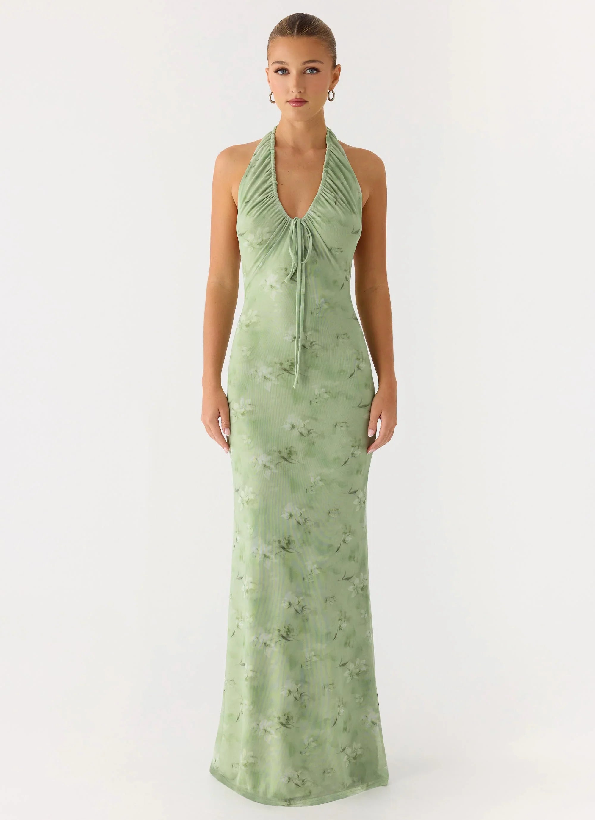 Ask You Twice Maxi Dress Blurred Lime
